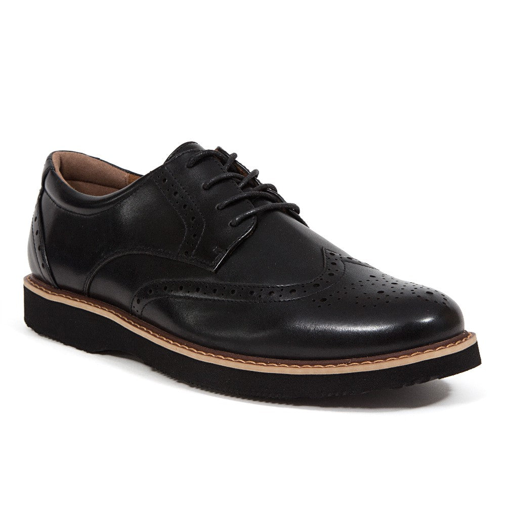 Deer Stags Men's Walkmaster Wingtip Oxford in Black