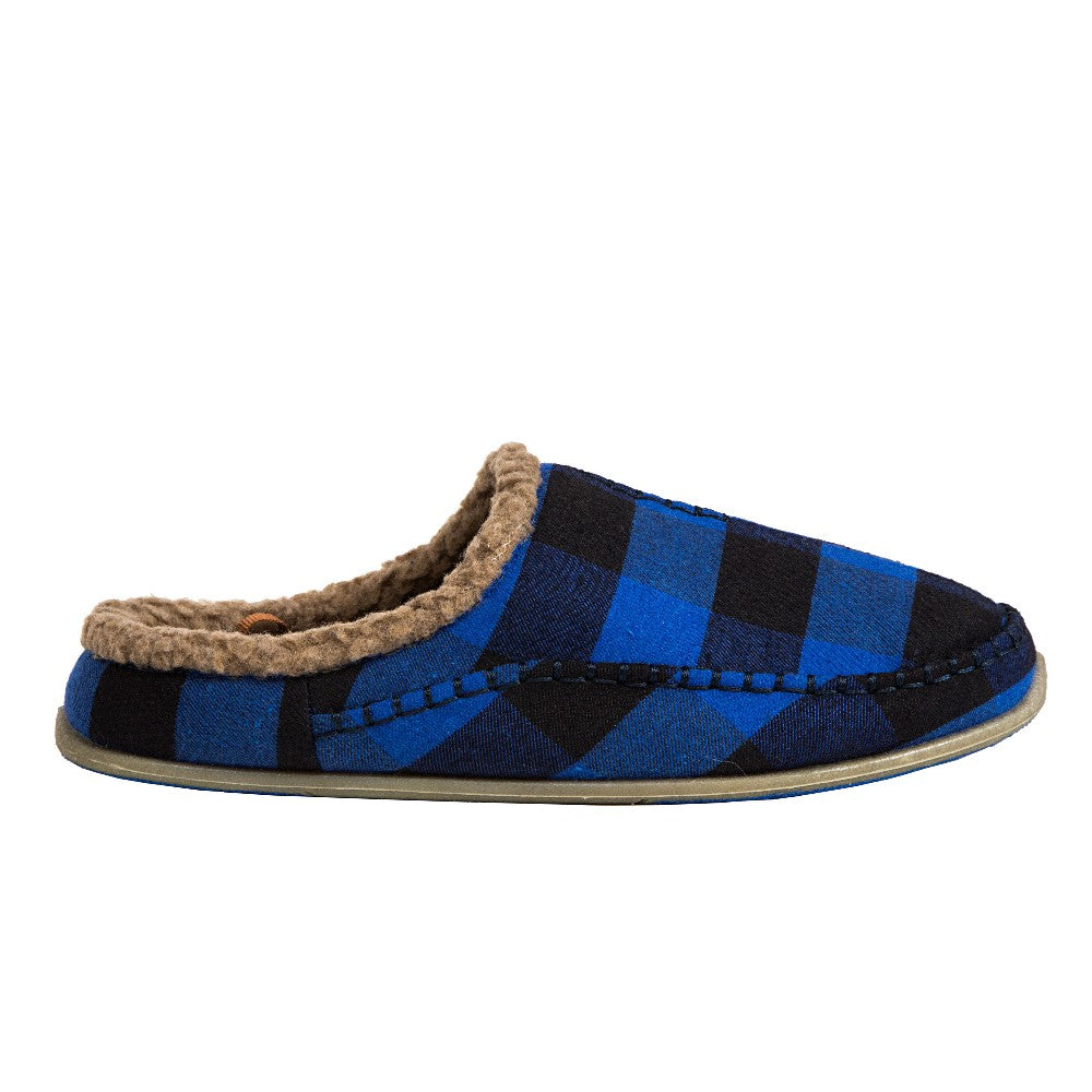 Deer Stags Nordic in Blue Black Plaid