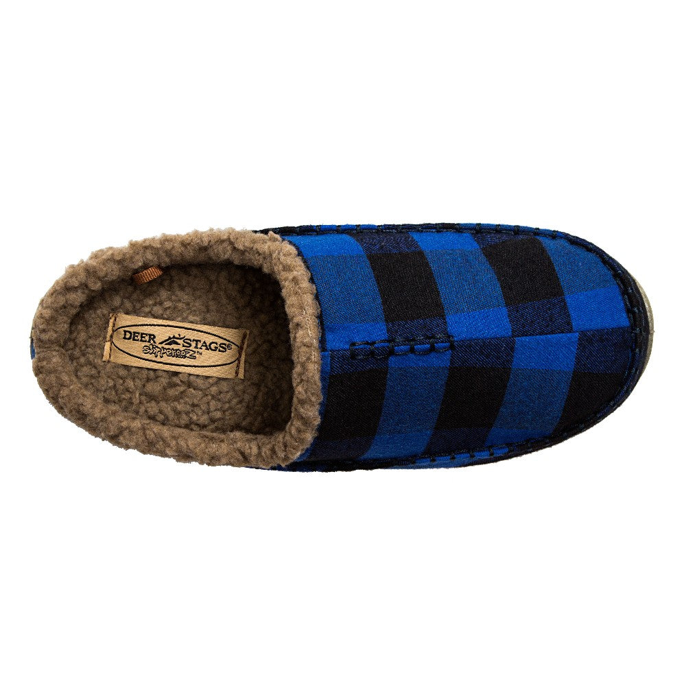 Deer Stags Nordic in Blue Black Plaid