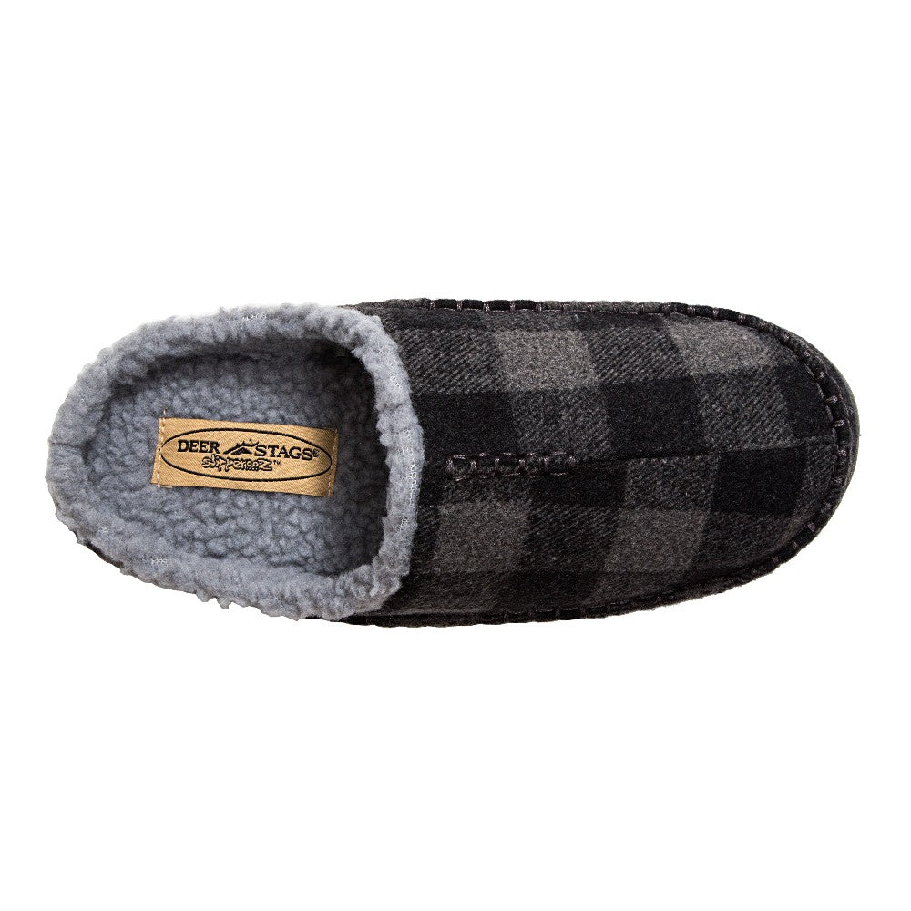 Deer Stags Nordic in Grey Black Plaid