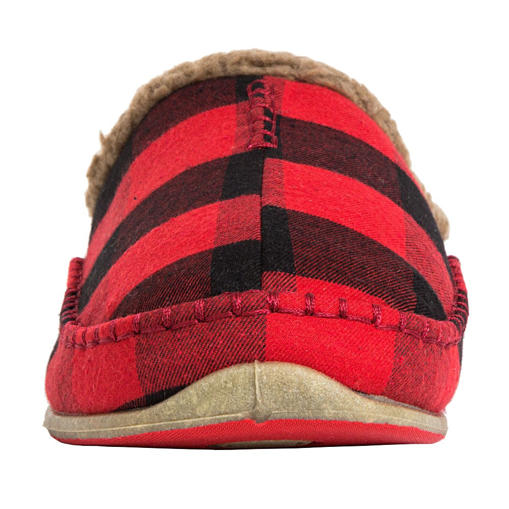 Deer Stags Nordic in Red Black Plaid