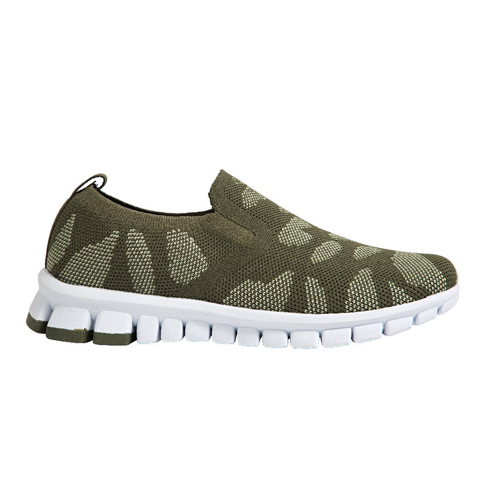 Deer Stags Kids Eddy Jr Slip on Mesh Sneaker in Light Green Camo