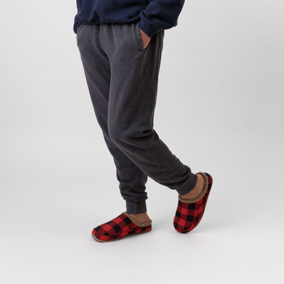 Deer Stags Nordic in Red Black Plaid