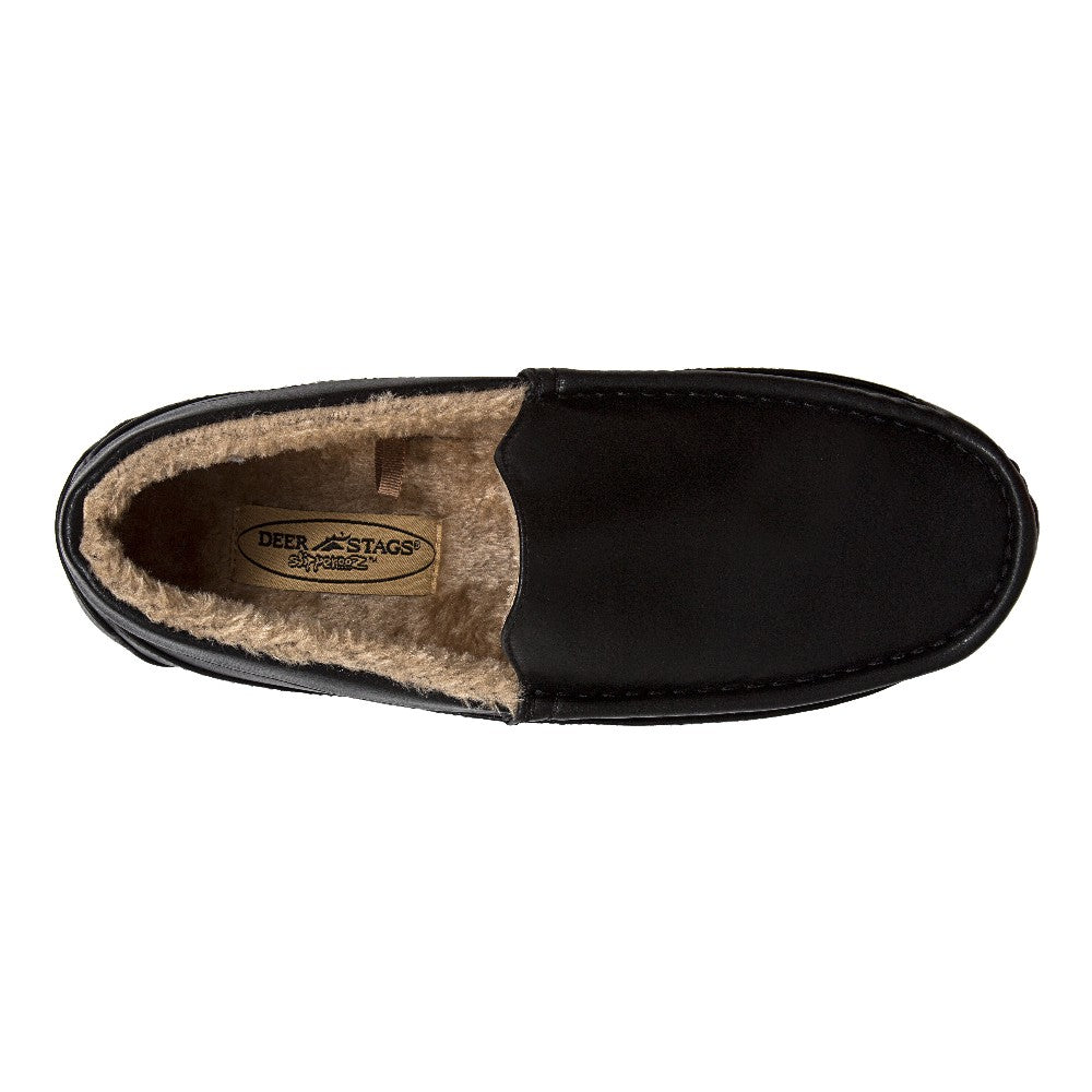 Spun Unisex Slipper in Black Faux Leather